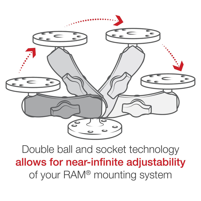 Load image into Gallery viewer, RAM-B-201U - RAM Mounts Medium Double Socket Arm for 1" Ball