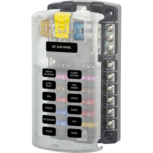 Bloc fusibles ST Blade avec bus négatif<span> - </span>12 circuits