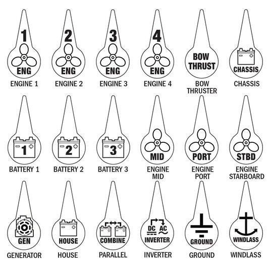 Icon Circuit Identification Label Kit For Battery Switches