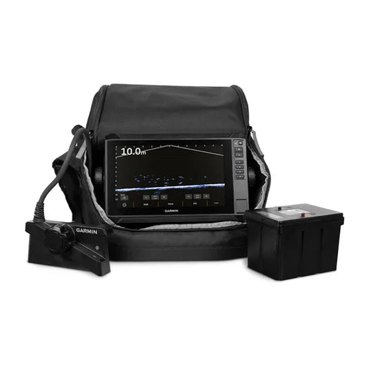 ECHOMAP UHD2 95sv LiveScope Plus Ice Fishing Bundle With Garmin Navionics+