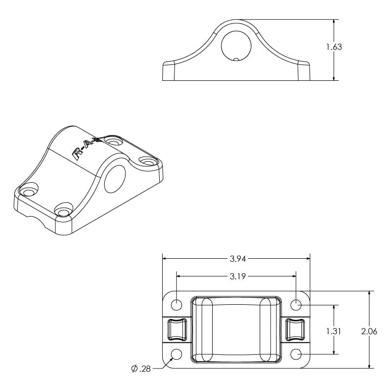 Load image into Gallery viewer, RAM-114BMU - RAM ROD Bulkhead Spline Post Base
