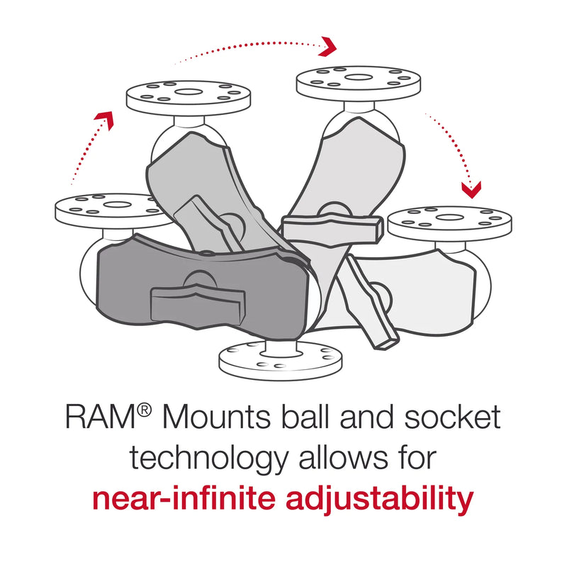 Load image into Gallery viewer, RAM-201U-B - RAM Mounts Short Double Socket Arm for 1.5" Ball
