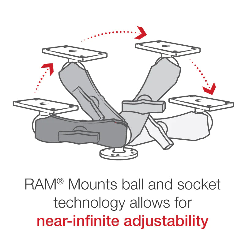 Load image into Gallery viewer, RAM-202-24-202U - RAM Mounts Drill-Down Double Ball Mount for Humminbird Helix 7
