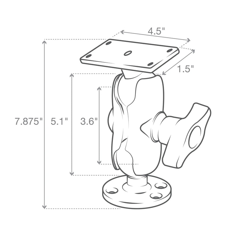 Chargez l'image dans la visionneuse de la galerie, RAM-D-202-25-C-202U - Support Électronique Marin RAM Mounts pour Sondeurs Helix 8 à 12"
