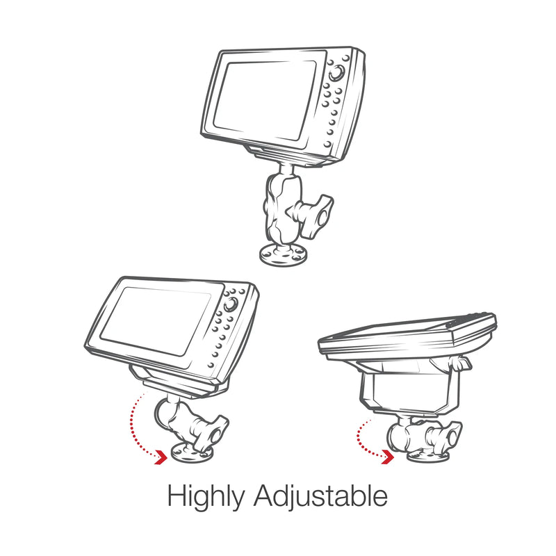 Chargez l'image dans la visionneuse de la galerie, RAM-D-202-25-C-202U - Support Électronique Marin RAM Mounts pour Sondeurs Helix 8 à 12"
