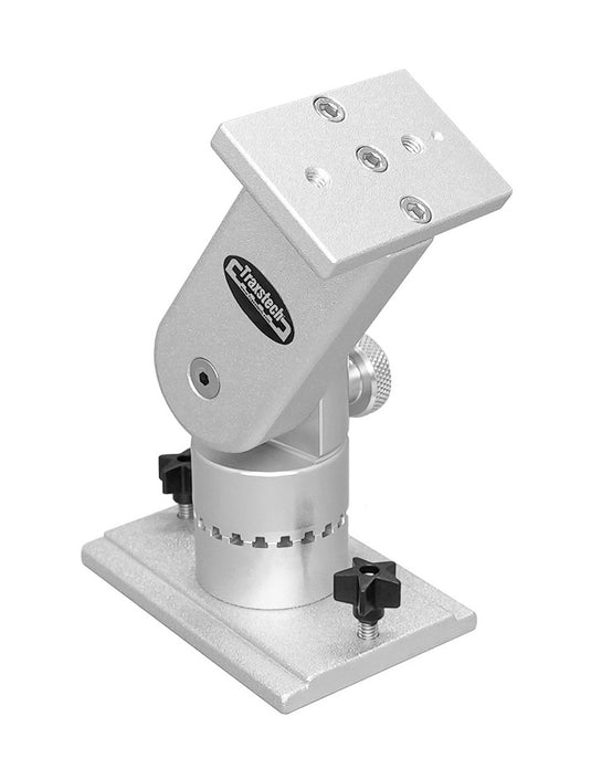 Adjustable Arm Mount With Lift And Turn Base<span> - </span>Silver, 4 inch