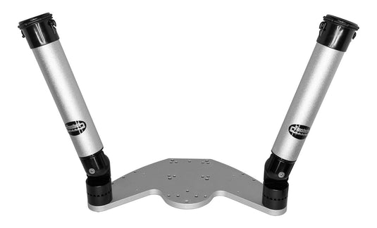 Double Rod Holder With Wing Arm<span> - </span>Silver