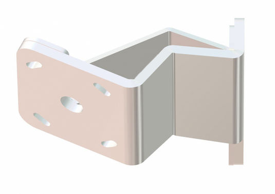Braced Side Mount to Jackplate 2 inch Setback 6 inch Rise Port Side White