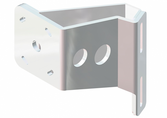 Braced Side Mount to Jackplate 5 inch Setback 4 inch Rise Port Side White