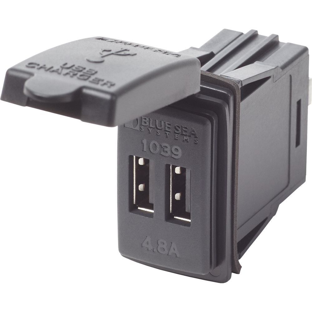 Blue Sea 12-24V Dual USB Charger Switch Mount