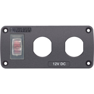 Blue Sea 4364 Water Resistant Accessory Panel - 15A Circuit Breaker, 2x Blank Apertures